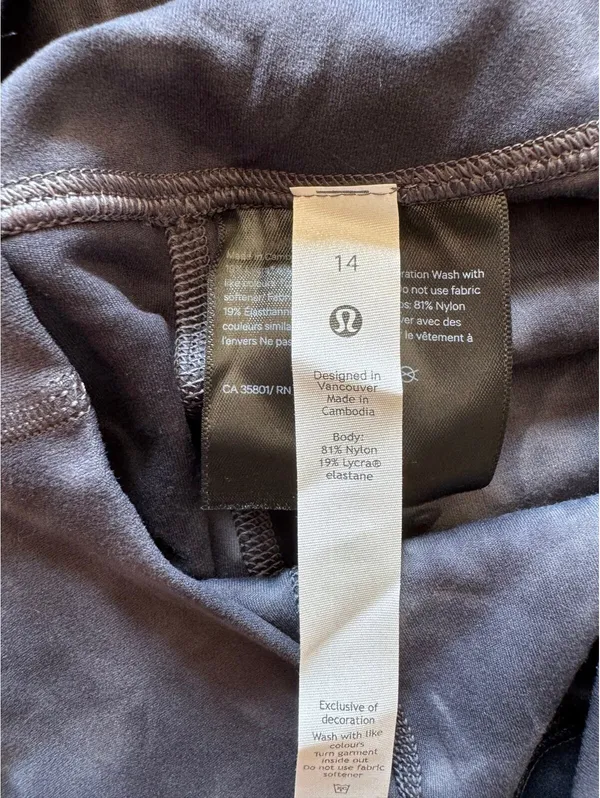 Lululemon Align High Rise 25” Diamond Dye Pitch Grey Graphite Grey Size 14 NWT - Image 6