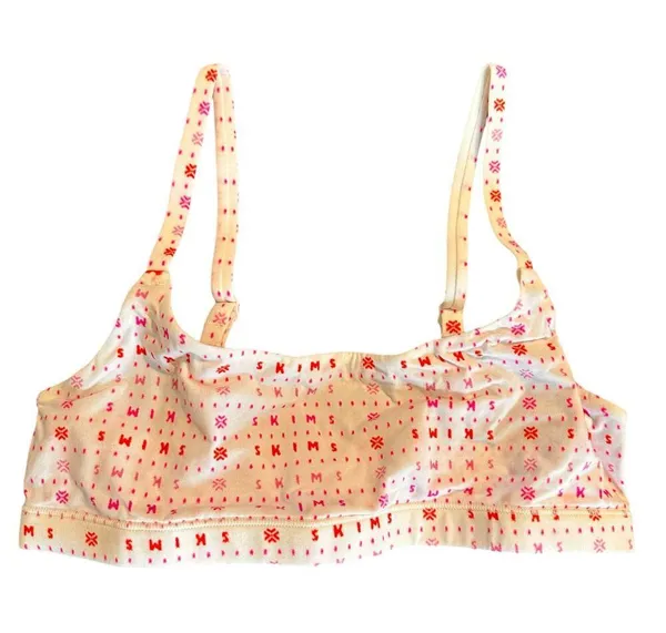 Skims Fits Everybody Scoop Pink Fair Isle Bralette NWOT Size Small - Image 2