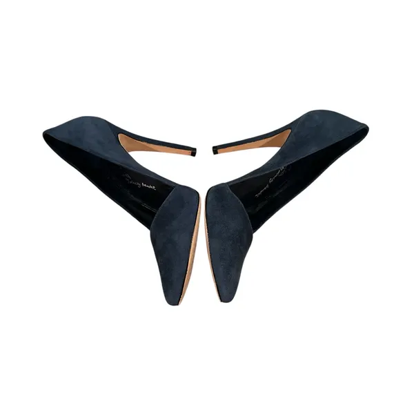 Alice + Olivia Stacey Bendet blue suede leather heels pumps 39.5 or 9 - Image 3