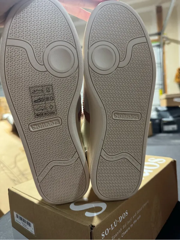 Soludos Roma Sneaker White / Pink / Light Blue Size 8 New - Image 7