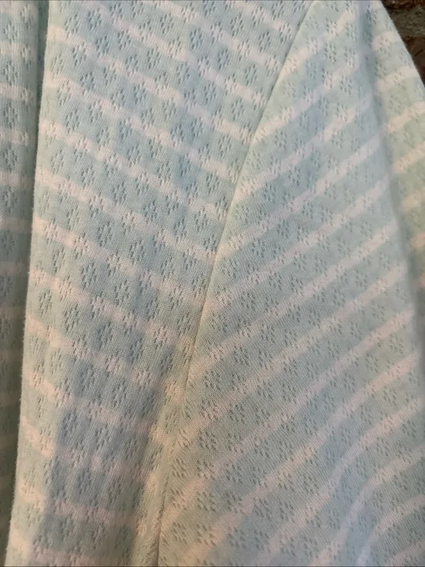 Carol Hochman Light Blue & White Striped Women's Robe - Image 2