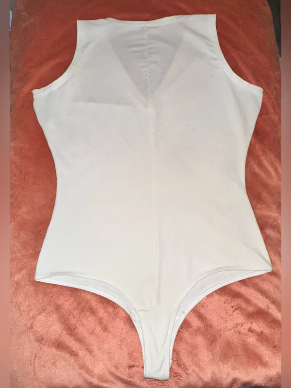 Spanx Suit Yourself Stretch-jersey Bodysuit-White $77 MSRP - Image 10