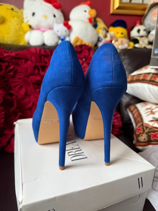 DREAM PAIRS Women's Party Sexy Platform Nightclub Shoes size 7 Blue Suede - Image 5