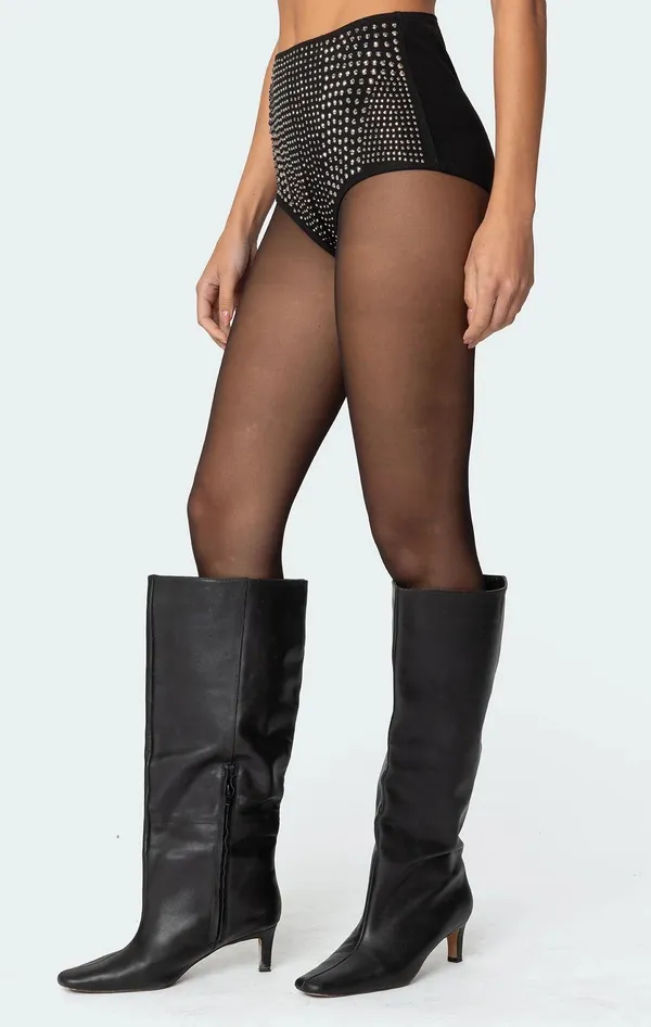 Edikted Rhinestone Microshorts - Image 3