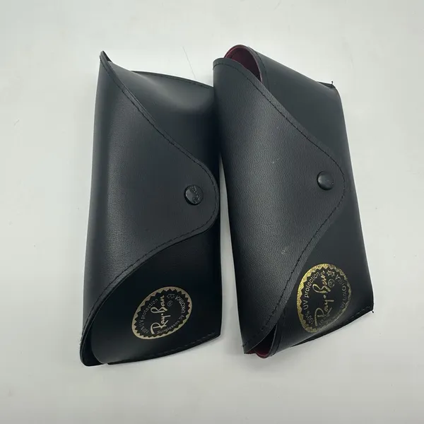 Genuine Ray Ban Sunglasses Case Only Empty Black Faux Leather Snap Replacement - Image 2