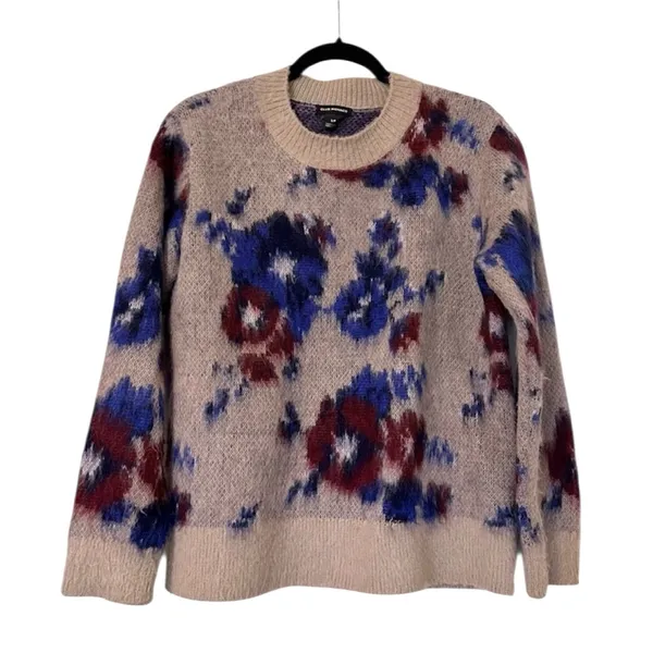 Club Monaco Floral Crew Neck Sweater Womens Small - Image 2