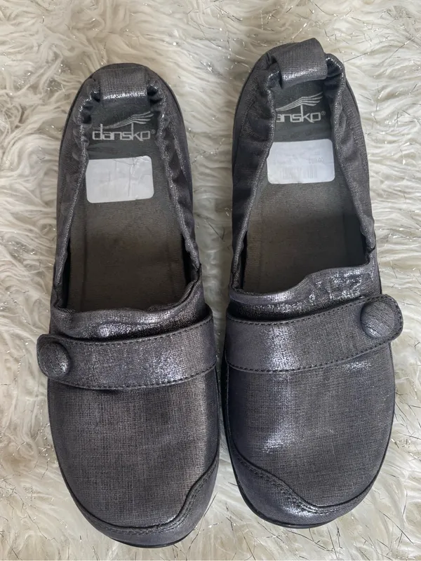 Dansko Silver Women's Shimmer Slip-On Loafers Size 38 - Image 2