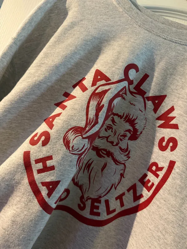 Gildan Santa Claws Gray Crewneck Sweatshirt - Image 2