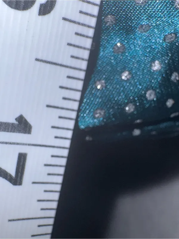 Amazon Strapless Teal Satin Polka Dot Cut Out Ruffle Dress - Image 7