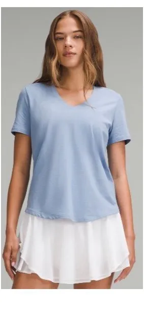 Blue Lululemon Love Tee V-Neck 6 - Image 4