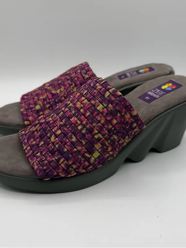 Zee Alexis Woven Platform Wedge Slide Sandals Womens EU 41 US 10 Multicolor - Image 3