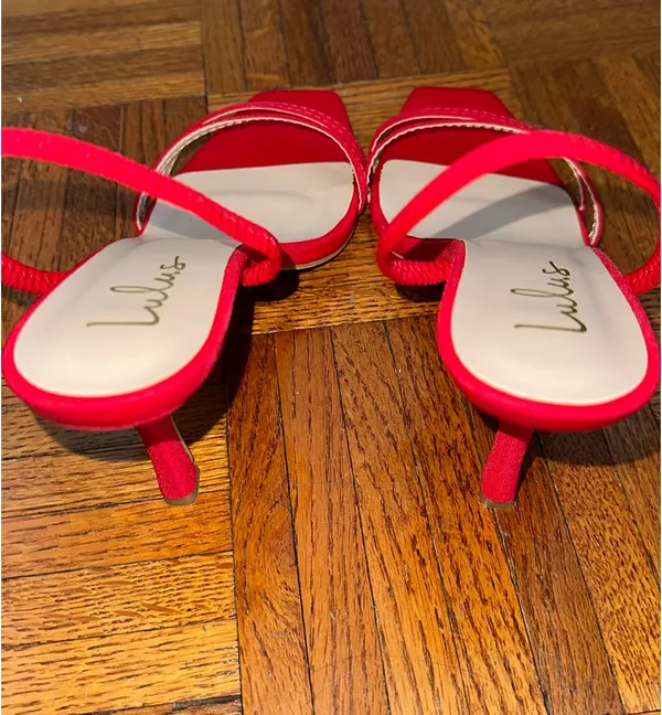 Lulus Red slingback heels - Image 3