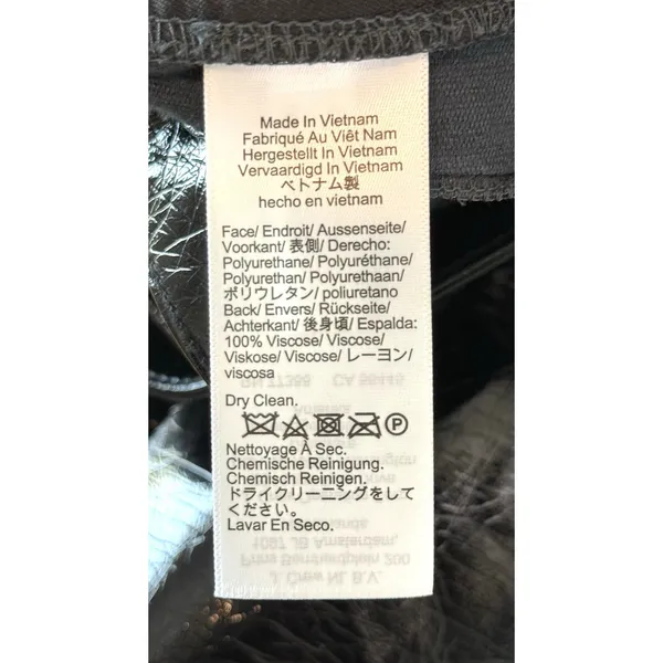 J.Crew Black Patent Faux Leather High Rise Straight Pants Size 28 edgy Y2K goth - Image 8