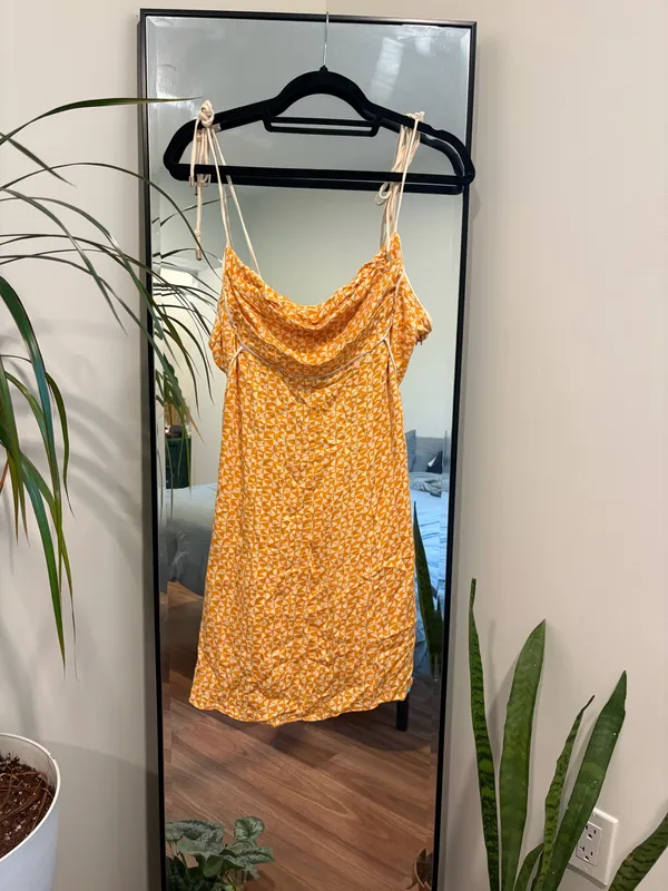 Free People Yellow Mini Dress M - Image 6