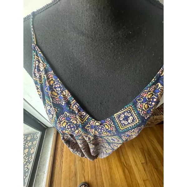Old Navy Boho Geometric Maxi Dress XL Criss Cross Back Flowy Style Chic - Image 4