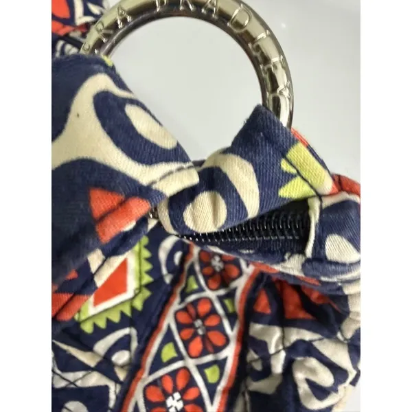 Vera Bradley Original Zip Hipster Crossbody‎ Bag Sun Valley Quilted Navy Orange - Image 5