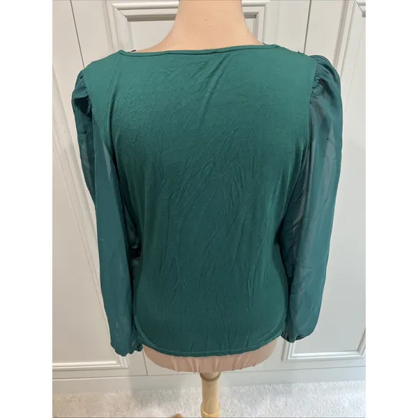 Boston Proper Scallop Lace Long Sleeve Top Fairy Holiday Peasant - Image 4