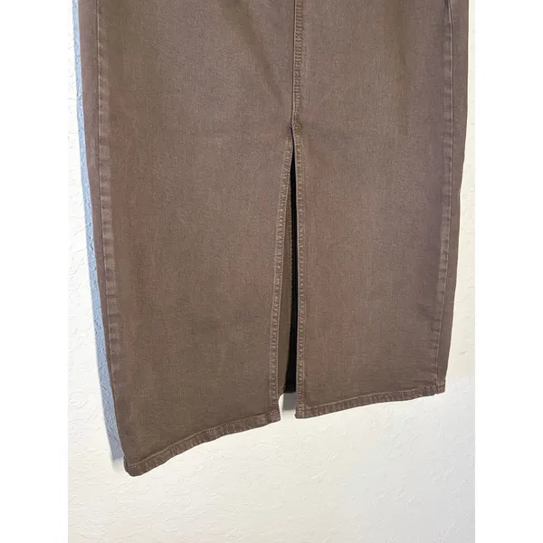 GAP Brown Midi Denim Skirt Sz 28/6 Boho Preppy - Image 3