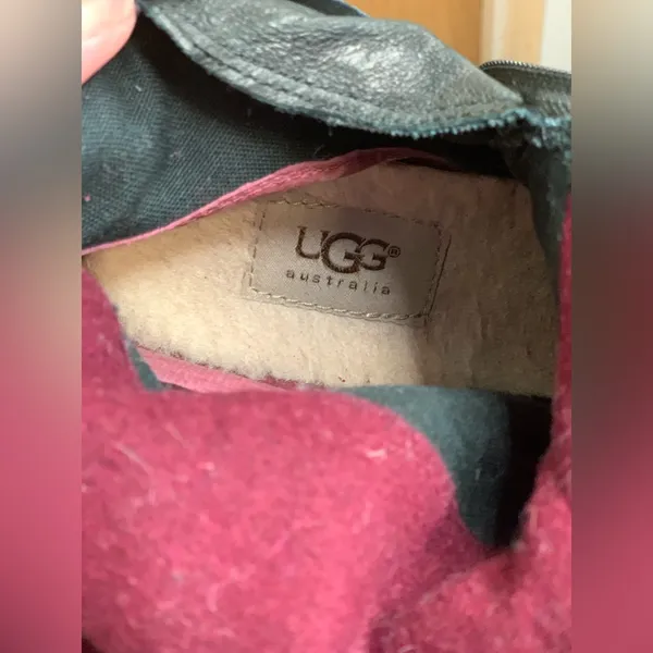 UGG Black Knee-High Suede Wedge Boots.     Size-8.  Elevated Casual - Image 5