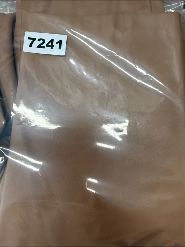 Zara Women’s Faux Leather Mom Fit Pants size‎ 2 Dark Camel Straight Leg - Image 7