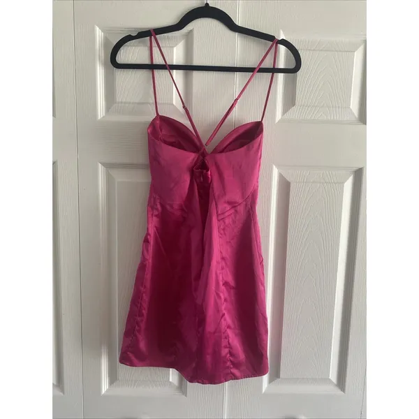 Rubber Ducky Corset‎ Satin Mini Dress Womens Size S Pink Y2K Bodycon Party Sexy - Image 5