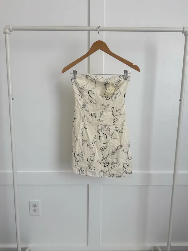 Peppermayo x Rikki Day Pranzo Linen Strapless Mini Dress - Image 3