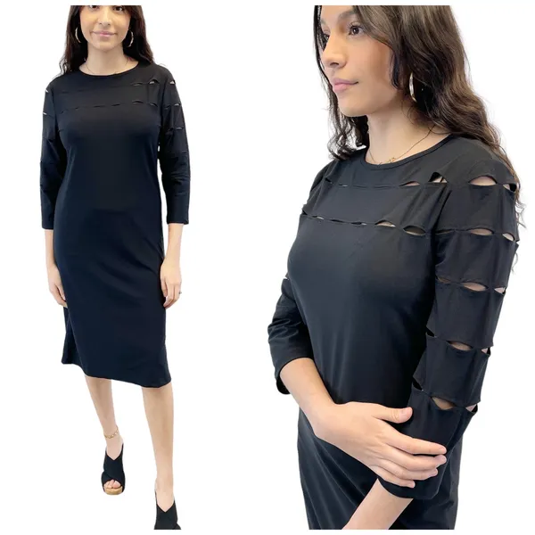 NEW Love Scarlett Womens S Knit Dress Black Cutout s Grunge Gothic‎ Stretchy - Image 2