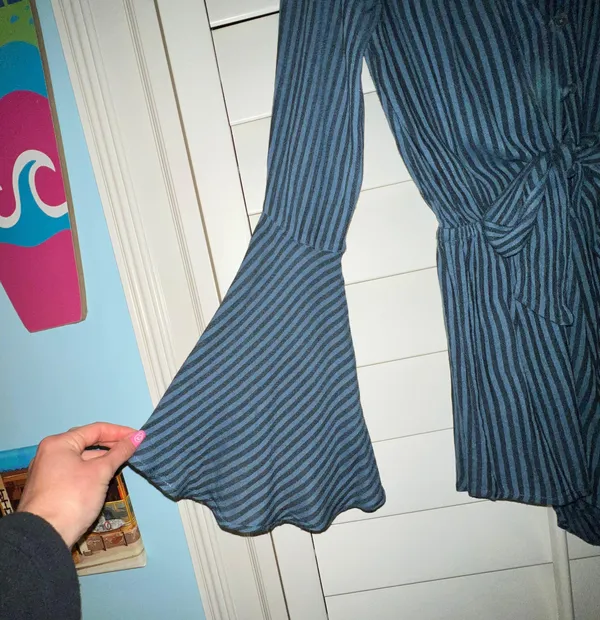 Striped Blue Romper - Image 3