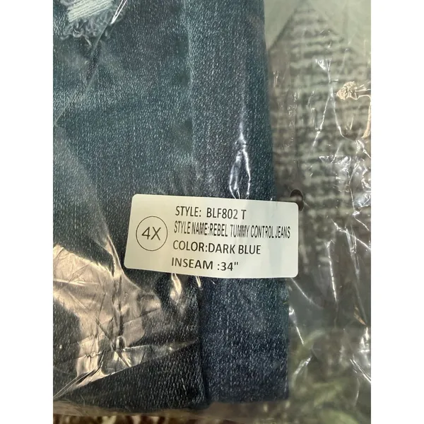 Blakeley Jeans size 4x rebel tummy control dark blue 34" inseam wide leg - Image 3