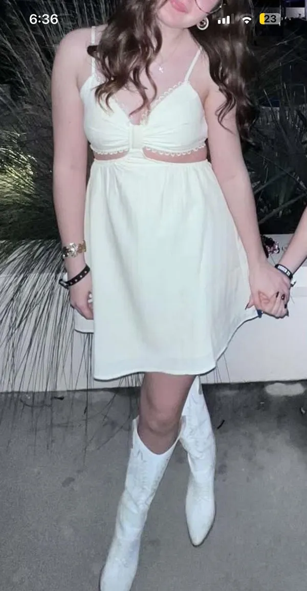 white/cream dress mini White Size XS - Image 2