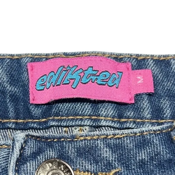 Edikted Wide Leg Denim Jeans Women's Size Medium‎ Blue 100% Cotton EUC - Image 6