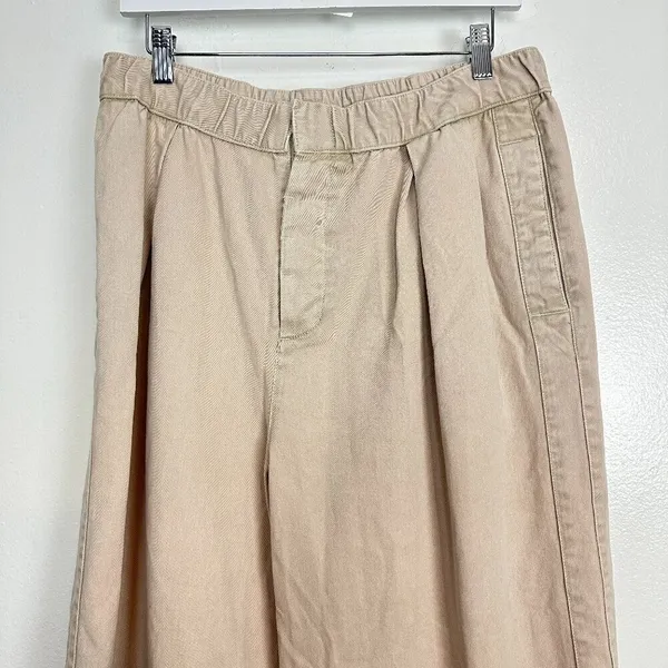 FREE PEOPLE After Love Roll Cuff Wide Leg Pants in Sandshell Size Medium - Image 5
