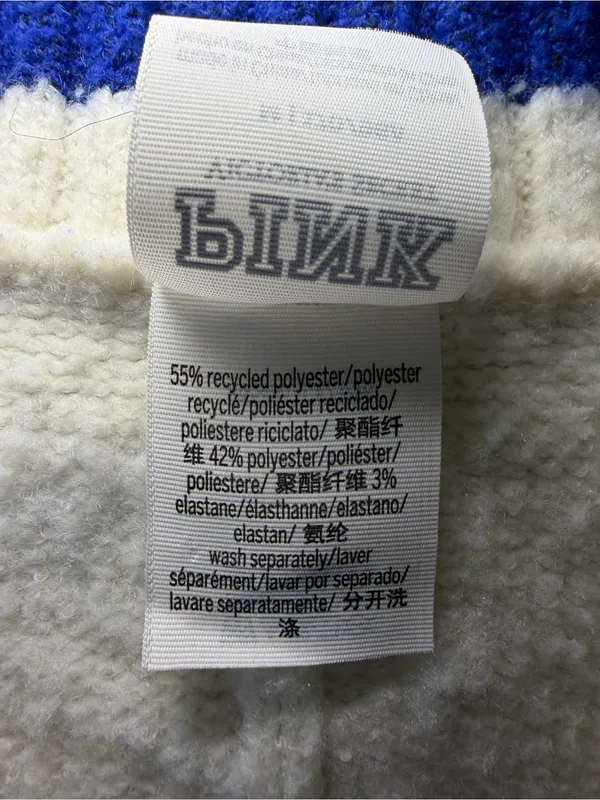 VS PINK Creamer Knit Varsity Cardigan Letterman Academia Cardigan Medium - Image 7
