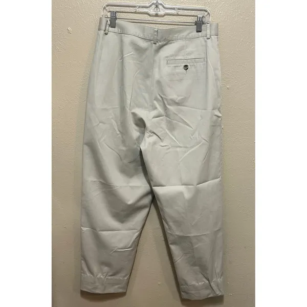 L.L.Bean Original Fit‎ Cotton Blend Pleated Pants Beige Women's Size 14 - Image 3