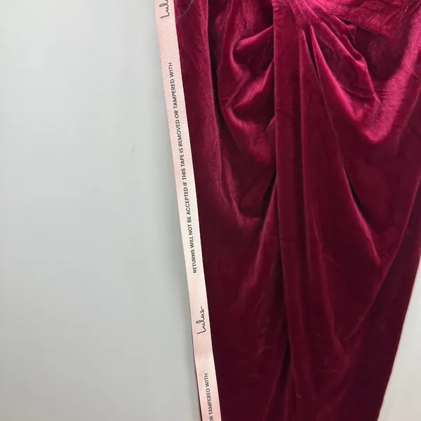 Lulus Beautiful Evenings Wine Red Velvet Twist-Front Maxi Dress Formal Small NWT - Image 9