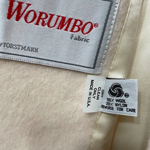 Worumbo Size 8 Ivory Wool Trench Pea Coat Double Breasted Union Made Old Money - Image 9