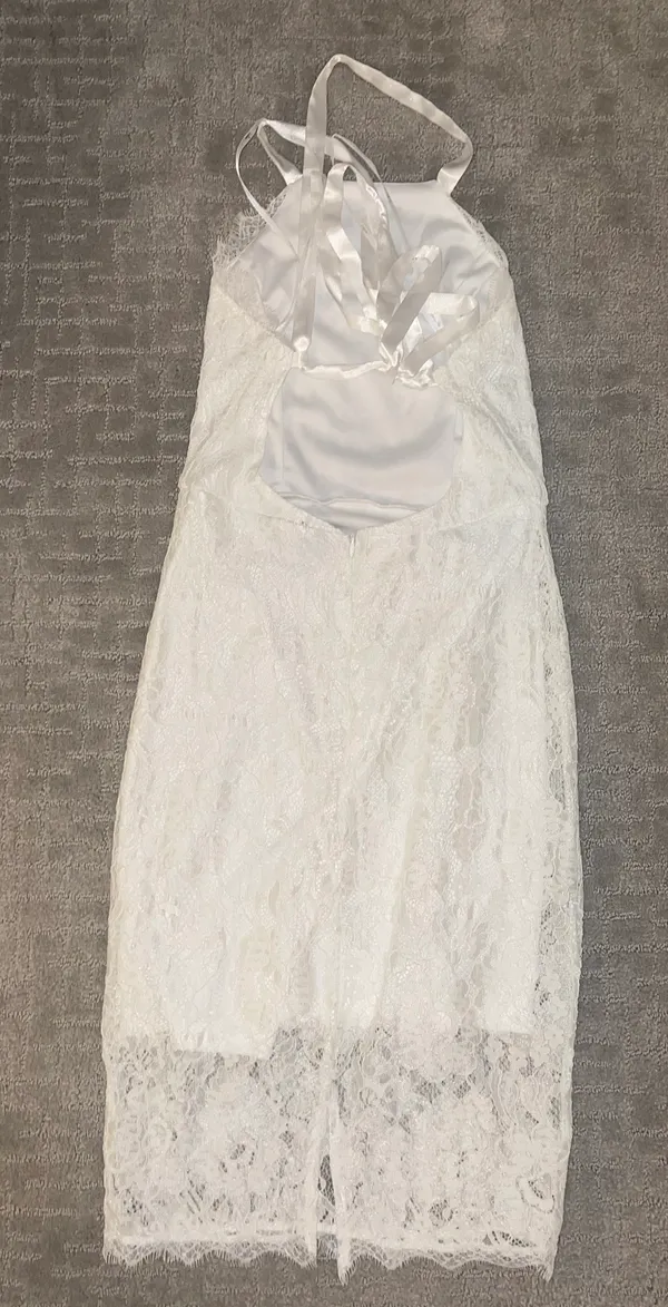 White Lace Graduation Dress - Image 7