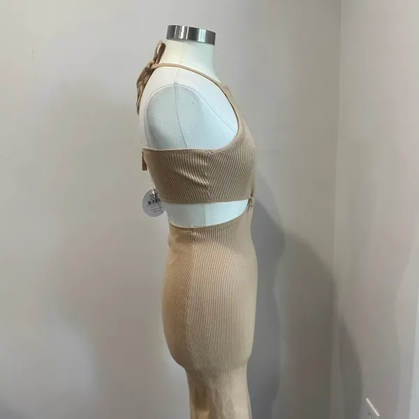 Petal & Pup Yareli Midi Sweater‎ Knit Dress In Beige Sz Large/XL - Image 5