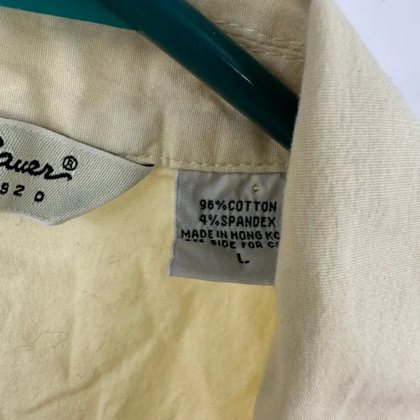 Eddie Bauer Size Large Sleeveless Wrap Blouse‎ Top Shirt Yellow Cotton Blend - Image 4