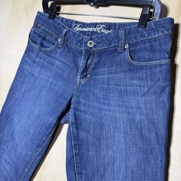 Vintage Y2K American Eagle Jeans Women's 8 Real‎ Flare Pockets Inseam 30" - Image 2