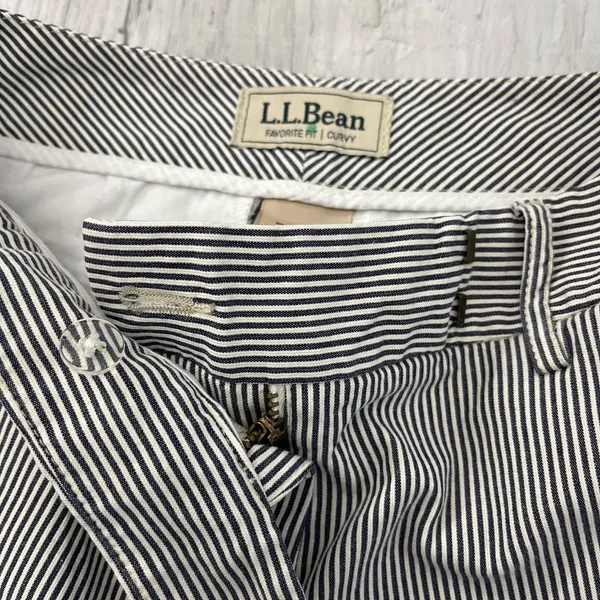 L.L. Bean Favorite Fit Curvy Striped Cotton Straight Leg Pants Hemmed 6T - Image 3