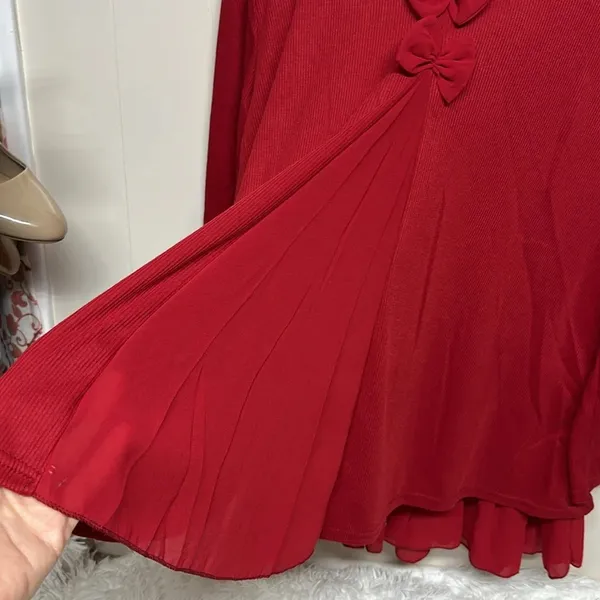 Xiang Ri Kui Red Layered Tunic Size XXL - Image 4