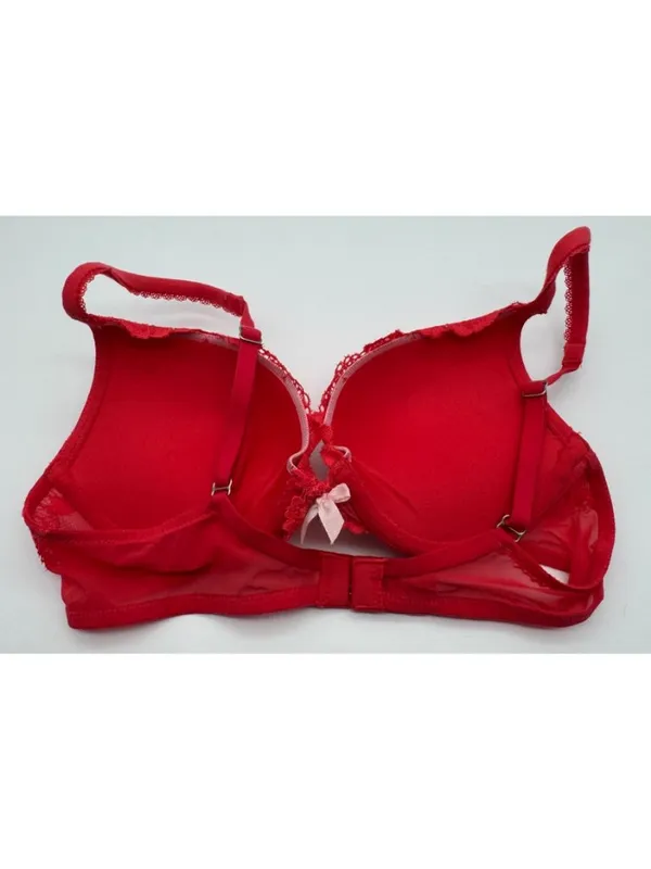 Victoria's Secret Body by Victoria Push-Up Bra Pink Rhinestone Floral Lace 34B - Image 2