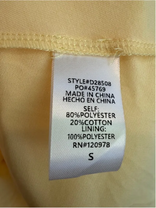 Entro Women’s Cap Sleeve Zip Front Midi Dress in Yellow Size S - Image 6