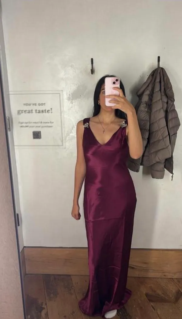 Anthropologie Satin Dress - Image 4
