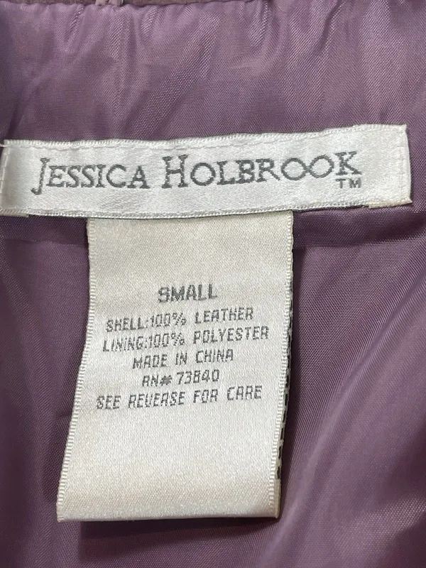 VTG Jessica Holbrook Suede Leather Jacket Womens S Purple Button Front Western - Image 9