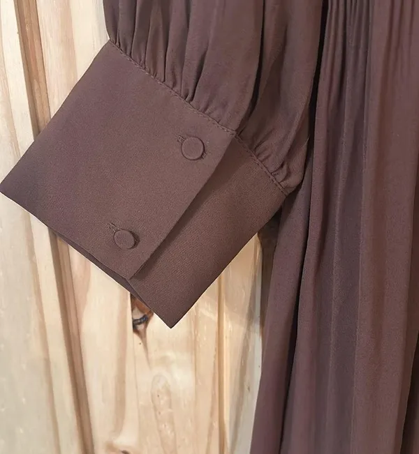 H&M Chocolate Brown dress size medium - Image 4