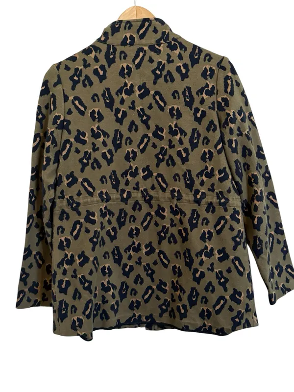 Anthropologie Tabitha Leopard Print Utility Jacket Women’s Sz S Safari Military - Image 3