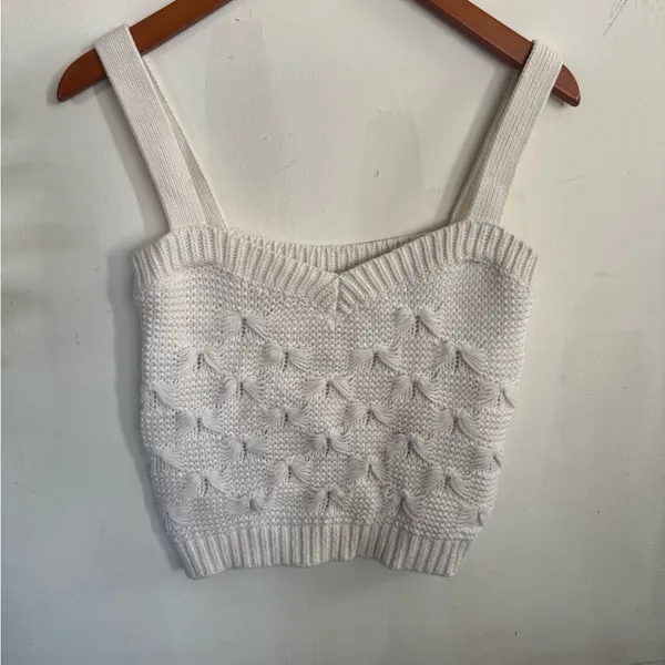 Zara Ivory Off-the-Shoulder Knit Tank - Image 3