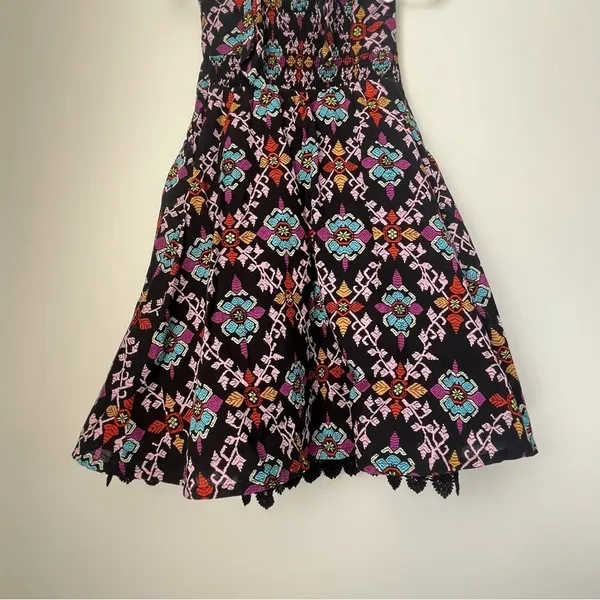 Anthropologie Edme & Esyllte Black Floral Halter Dress Size 4 - Image 6